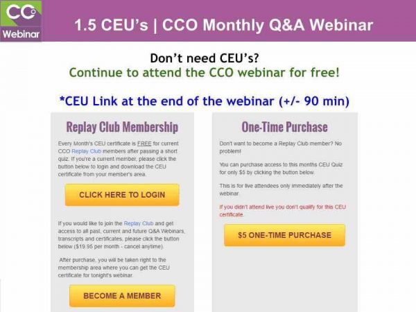 CCO June 2016 Q&A Webinar Intro | FREE Medical Coding Webinar