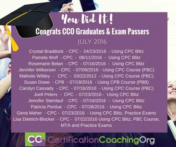 CCO Graduates and CPC Exam Passers 2016
