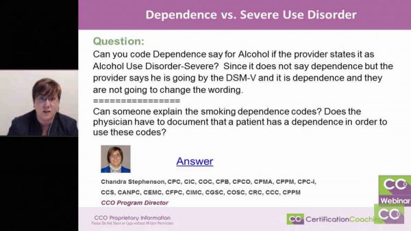 Coding Alcohol and Smoking Dependence vs. Severe Use Disorder