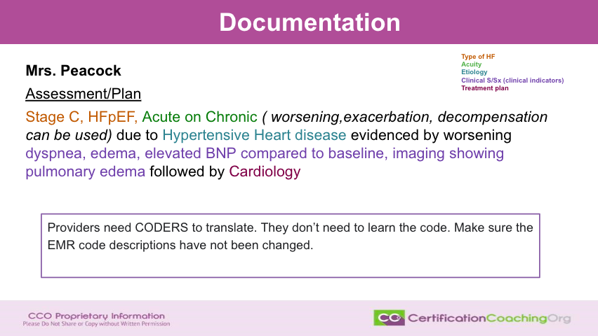 Stages of Heart Failure in Medical Coding Case 2