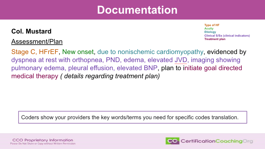 Stages of Heart Failure in Medical Coding Case 1