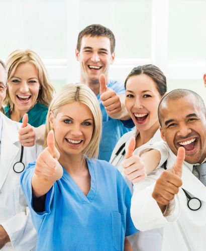 medical professionals thumbs up