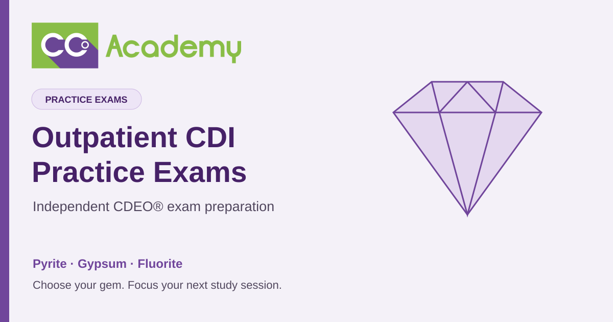 CCO Outpatient CDI Practice Exams: Pyrite, Gypsum, Fluorite